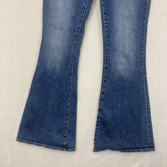 Free People Driftwood Farrah Flare Jeans Womens 28 Blue High Rise Stretch Denim - Picture 8 of 13